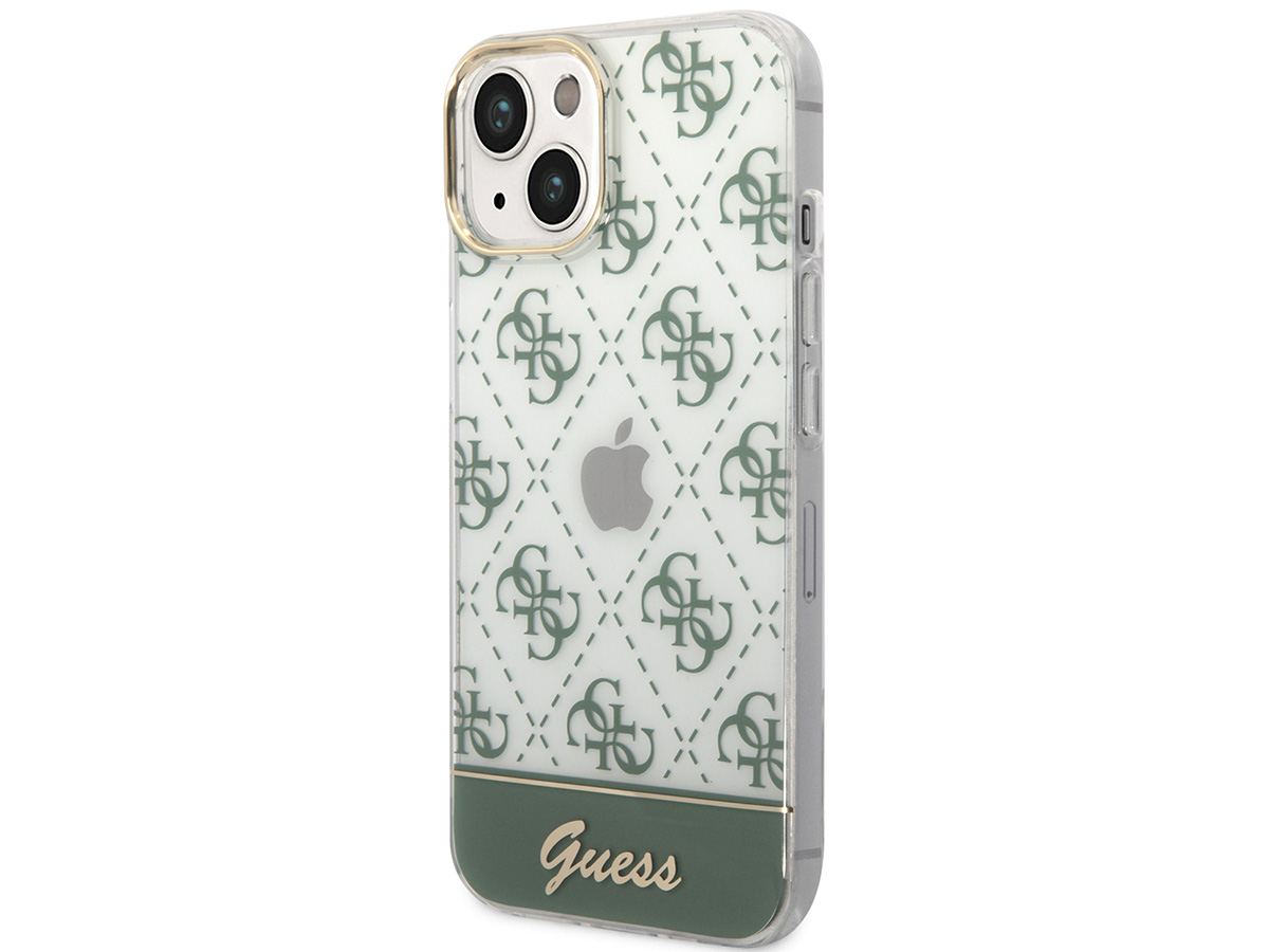 Guess 4G Monogram TPU Case Groen - iPhone 14 hoesje