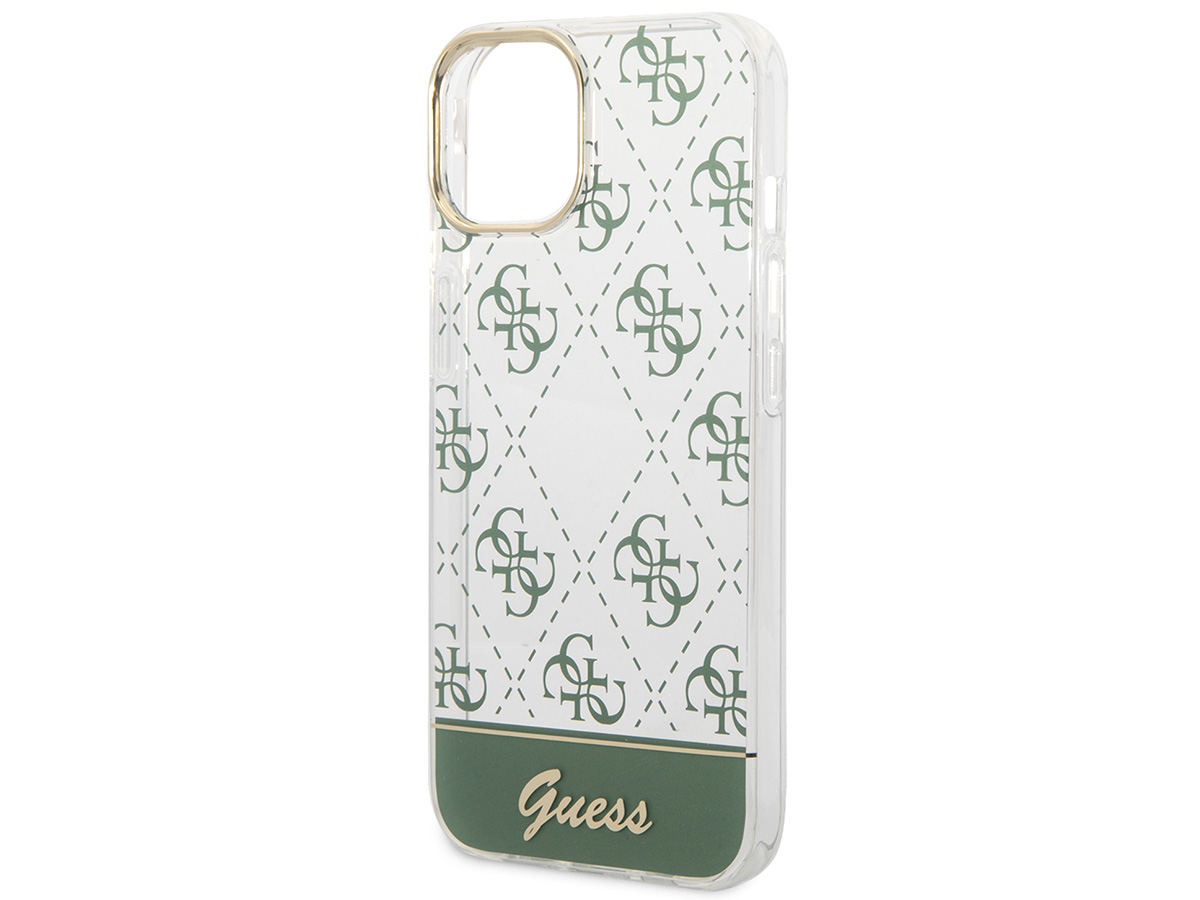 Guess 4G Monogram TPU Case Groen - iPhone 14 hoesje