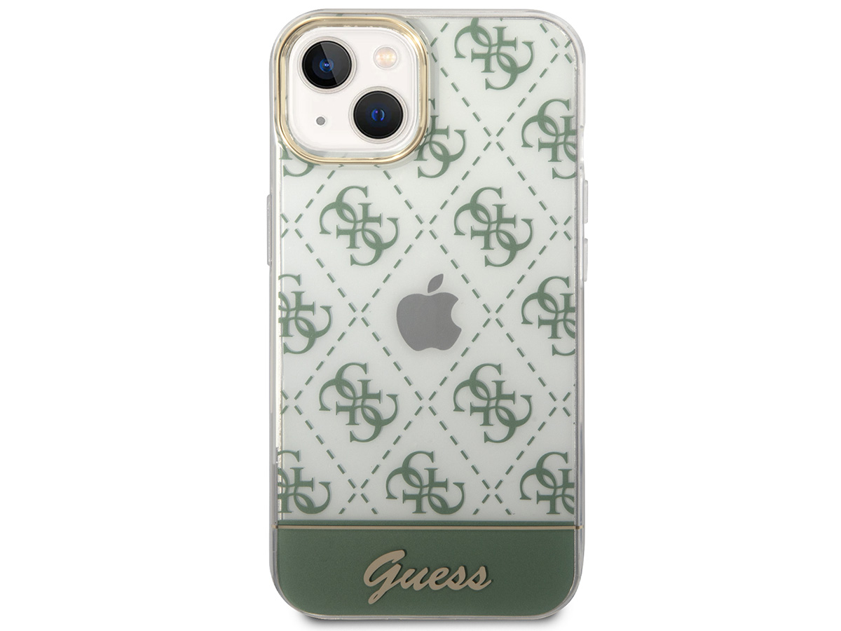 Guess 4G Monogram TPU Case Groen - iPhone 14 hoesje