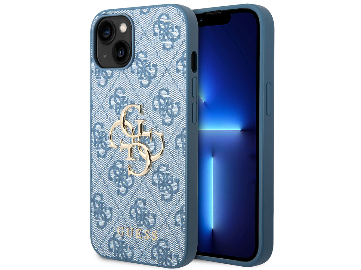 Guess Big 4G Monogram Case Blauw - iPhone 14 hoesje