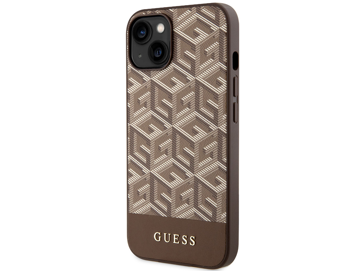 Guess G-Cube MagSafe Case Bruin - iPhone 14 hoesje