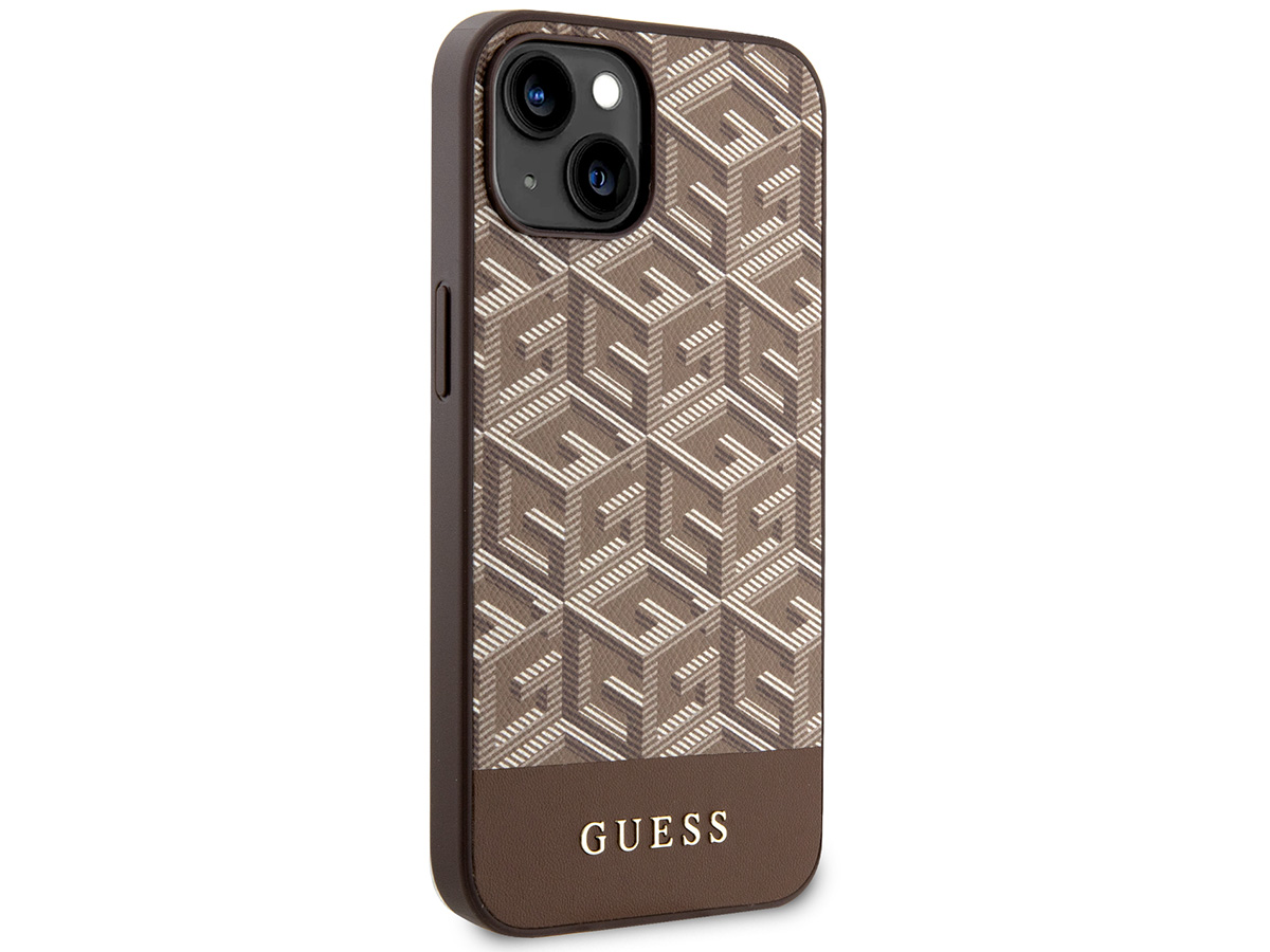 Guess G-Cube MagSafe Case Bruin - iPhone 14 hoesje