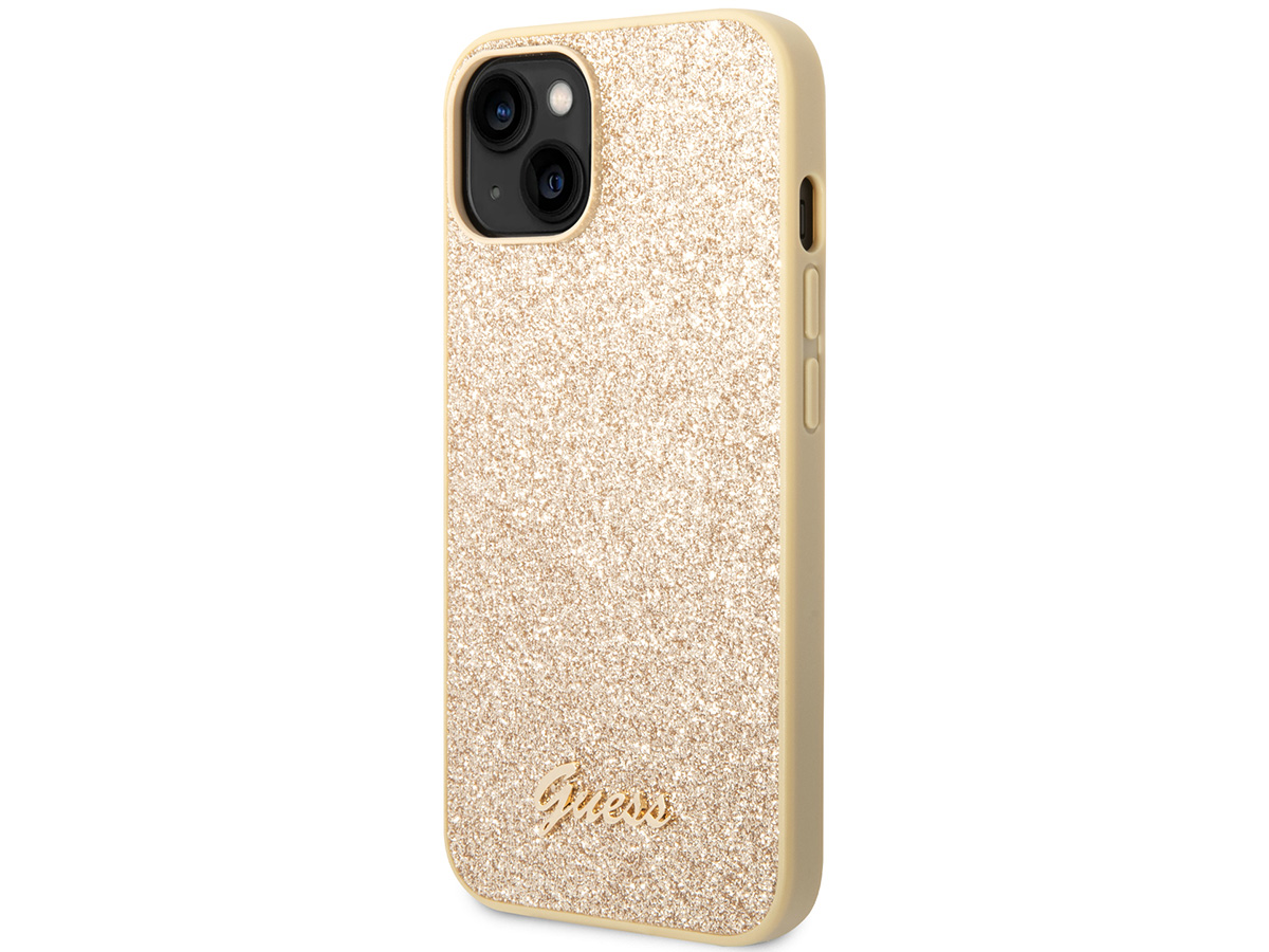 Guess Glitter TPU Case Goud - iPhone 14 hoesje