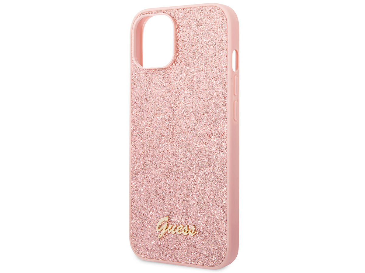 Guess Glitter TPU Case Roze - iPhone 14 hoesje