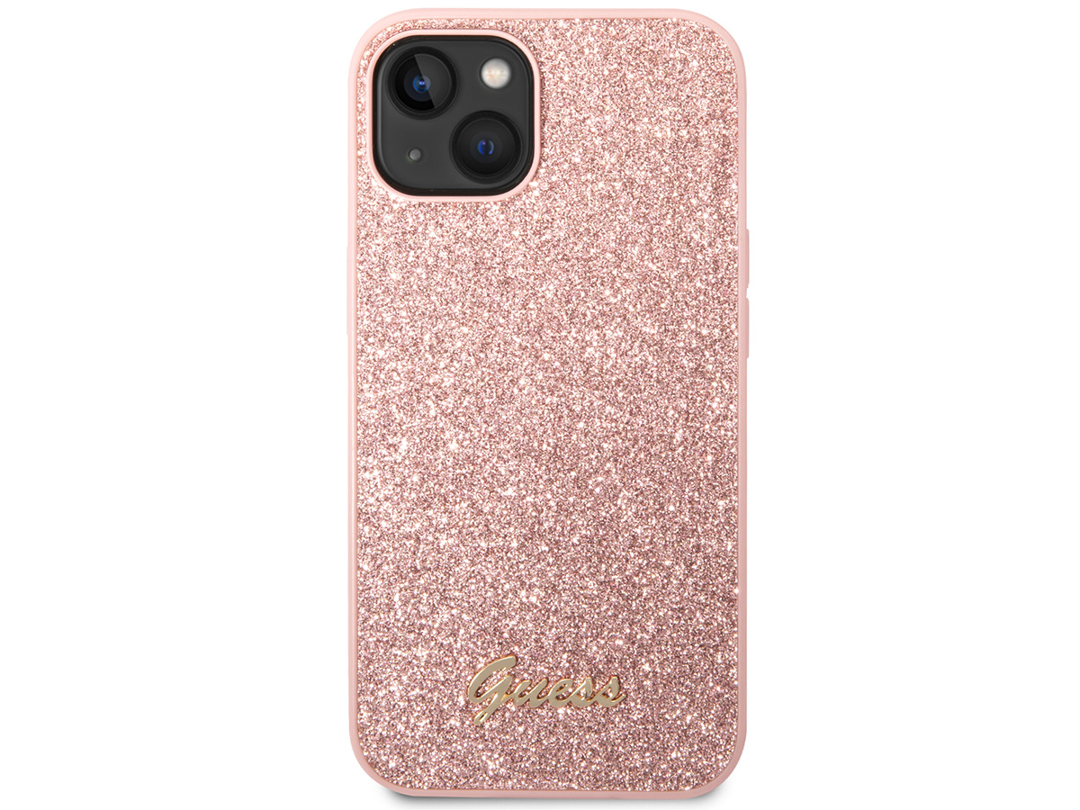 Guess Glitter TPU Case Roze - iPhone 14 hoesje