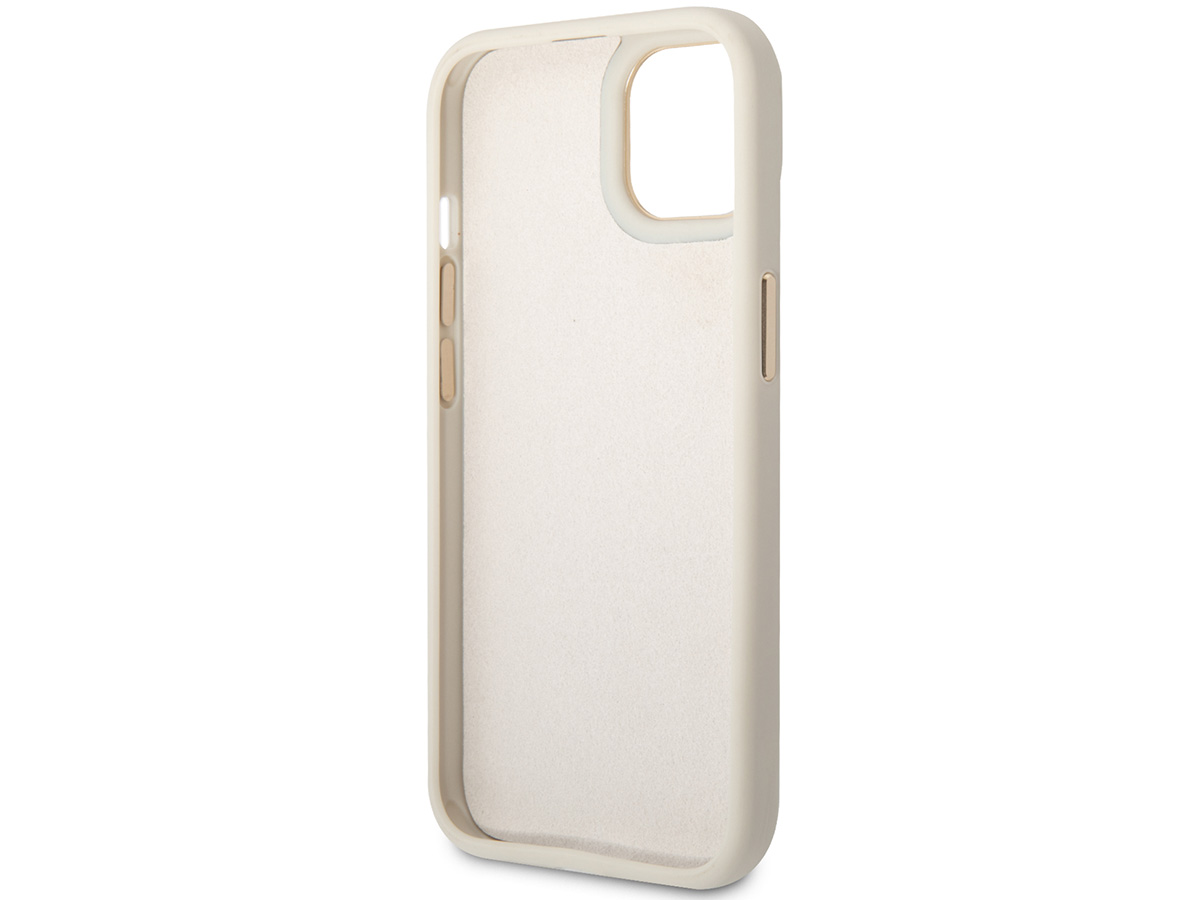 Guess Glossy Croco Case Zilver - iPhone 14 hoesje