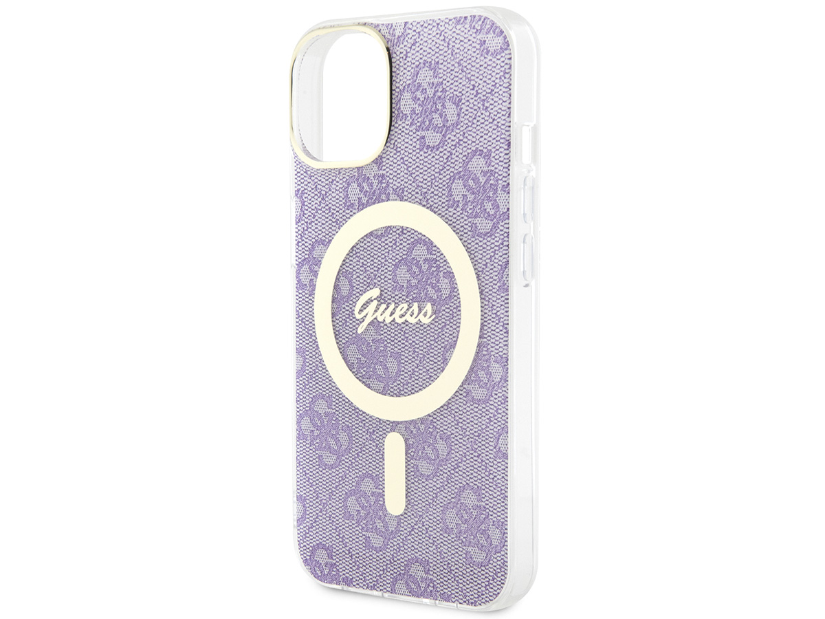 Guess Monogram MagSafe TPU Case Paars - iPhone 14 hoesje