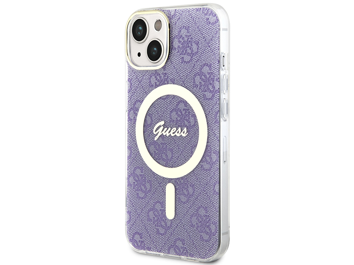 Guess Monogram MagSafe TPU Case Paars - iPhone 14 hoesje