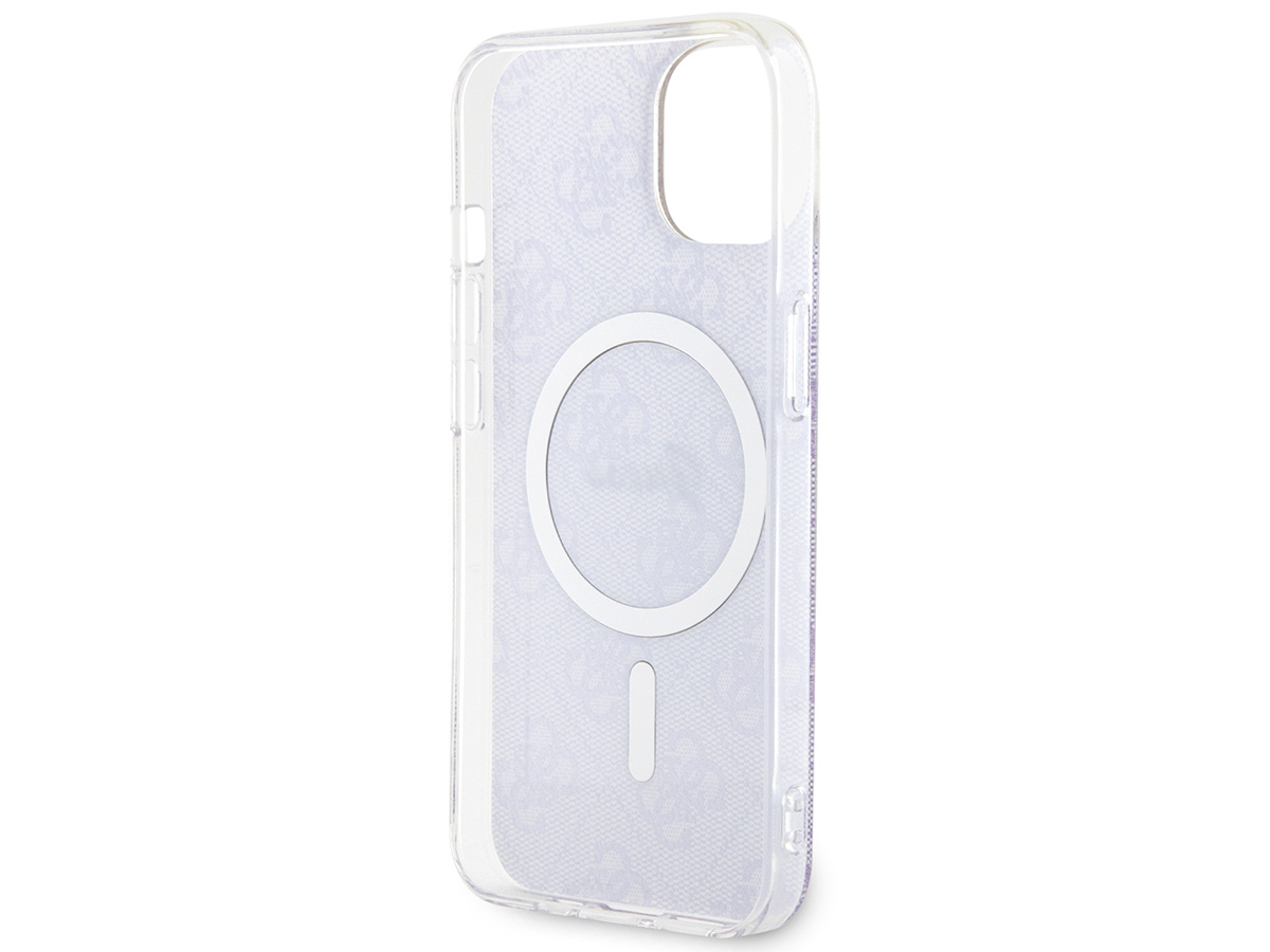 Guess Monogram MagSafe TPU Case Paars - iPhone 14 hoesje