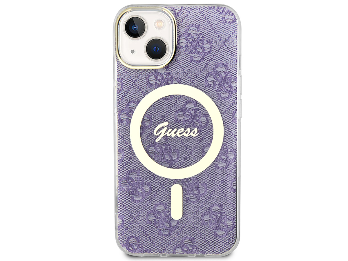 Guess Monogram MagSafe TPU Case Paars - iPhone 14 hoesje