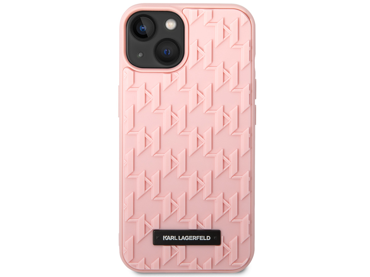 Karl Lagerfeld 3D Monogram Case Roze - iPhone 14 hoesje