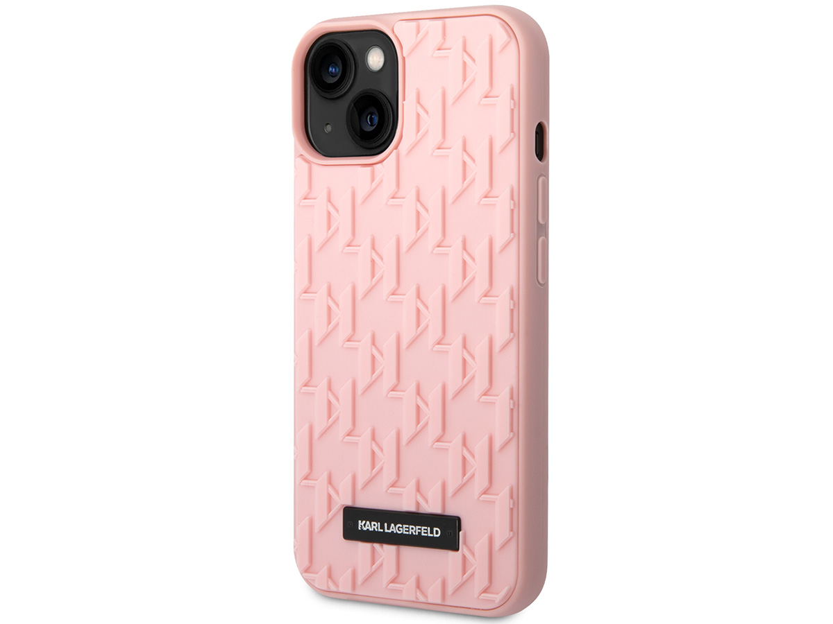 Karl Lagerfeld 3D Monogram Case Roze - iPhone 14 hoesje