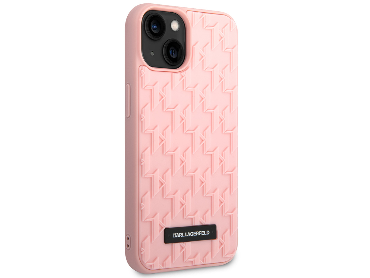 Karl Lagerfeld 3D Monogram Case Roze - iPhone 14 hoesje