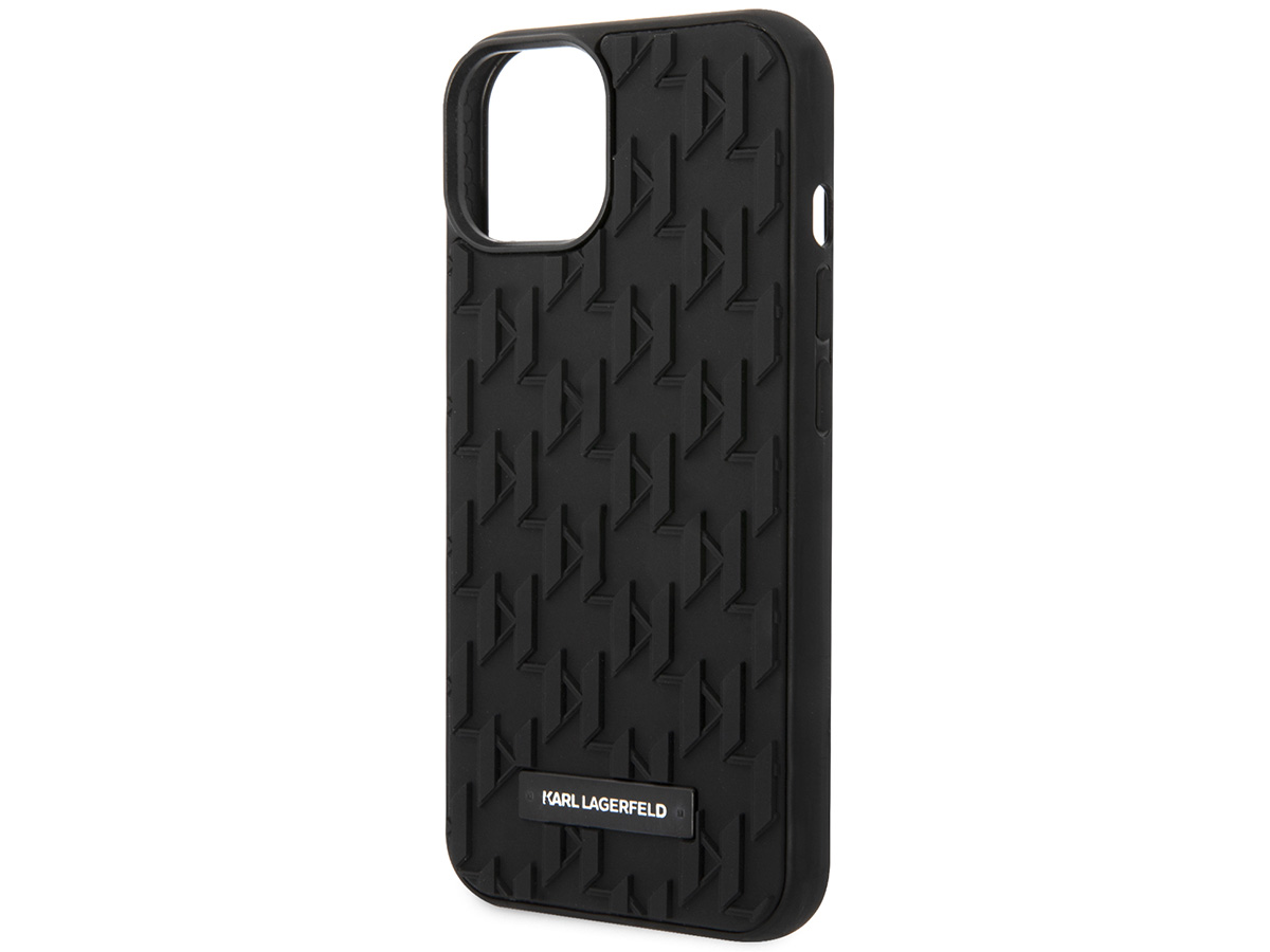 Karl Lagerfeld 3D Monogram Case Zwart - iPhone 14 hoesje