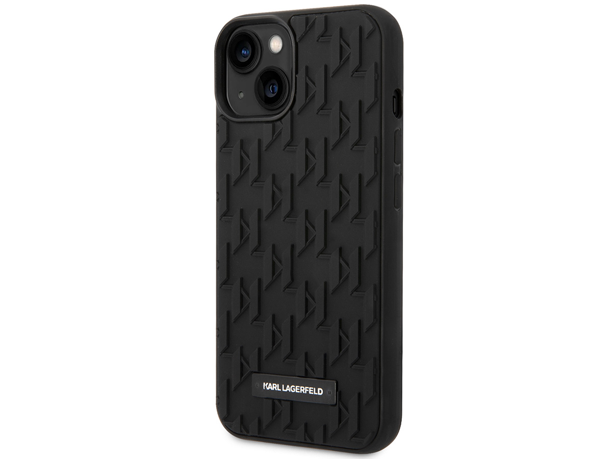 Karl Lagerfeld 3D Monogram Case Zwart - iPhone 14 hoesje