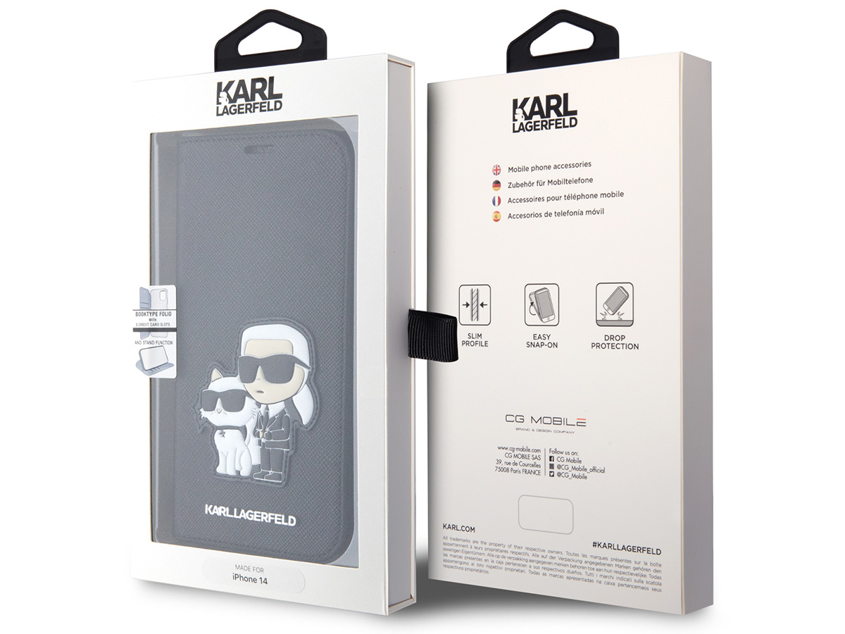 Karl Lagerfeld Ikonik Duo Bookcase - iPhone 14 hoesje