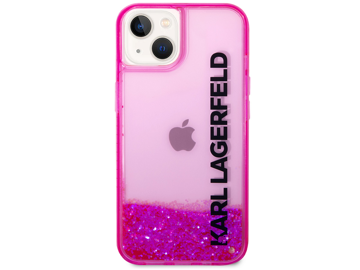 Karl Lagerfeld Liquid Glitter Case Roze - iPhone 14 hoesje