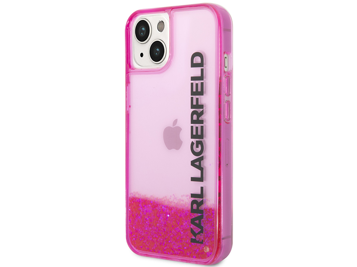 Karl Lagerfeld Liquid Glitter Case Roze - iPhone 14 hoesje