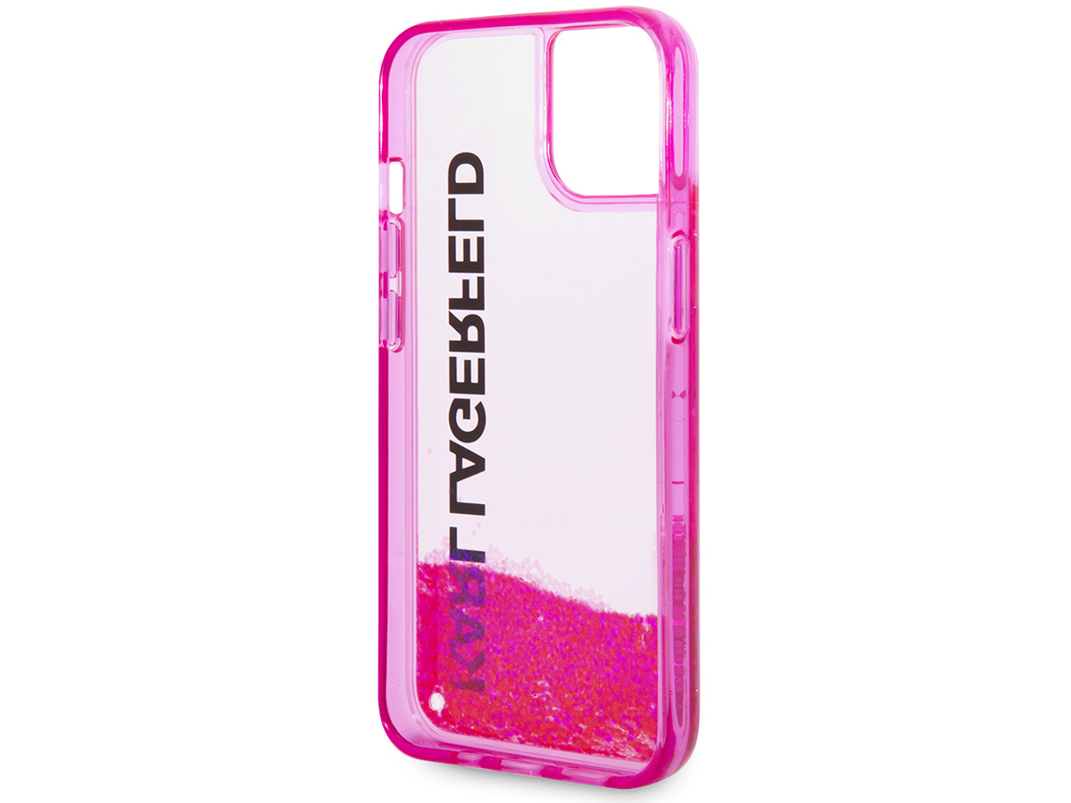 Karl Lagerfeld Liquid Glitter Case Roze - iPhone 14 hoesje