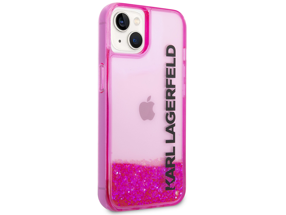 Karl Lagerfeld Liquid Glitter Case Roze - iPhone 14 hoesje