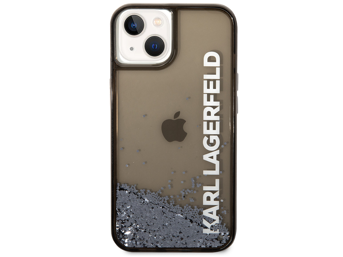 Karl Lagerfeld Liquid Glitter Case Zwart - iPhone 14 hoesje