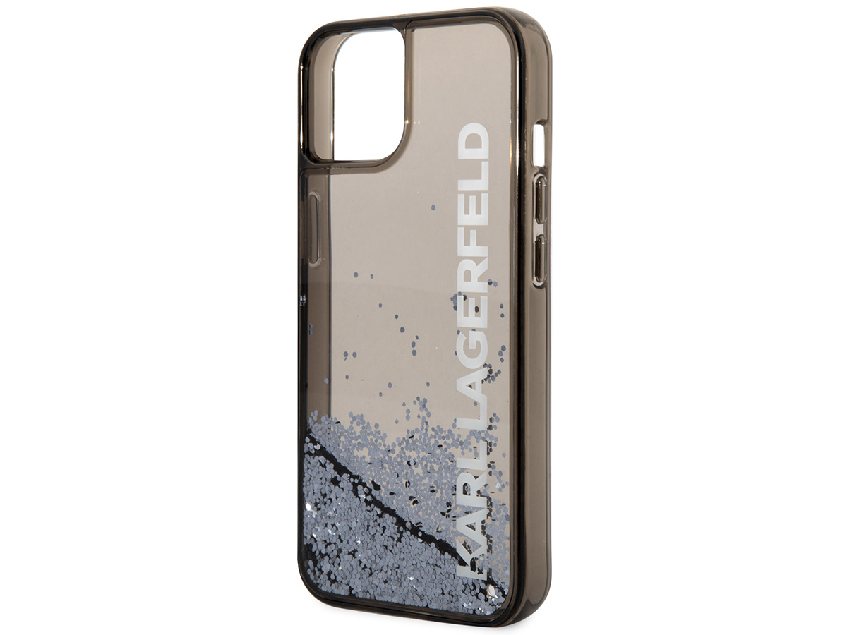 Karl Lagerfeld Liquid Glitter Case Zwart - iPhone 14 hoesje