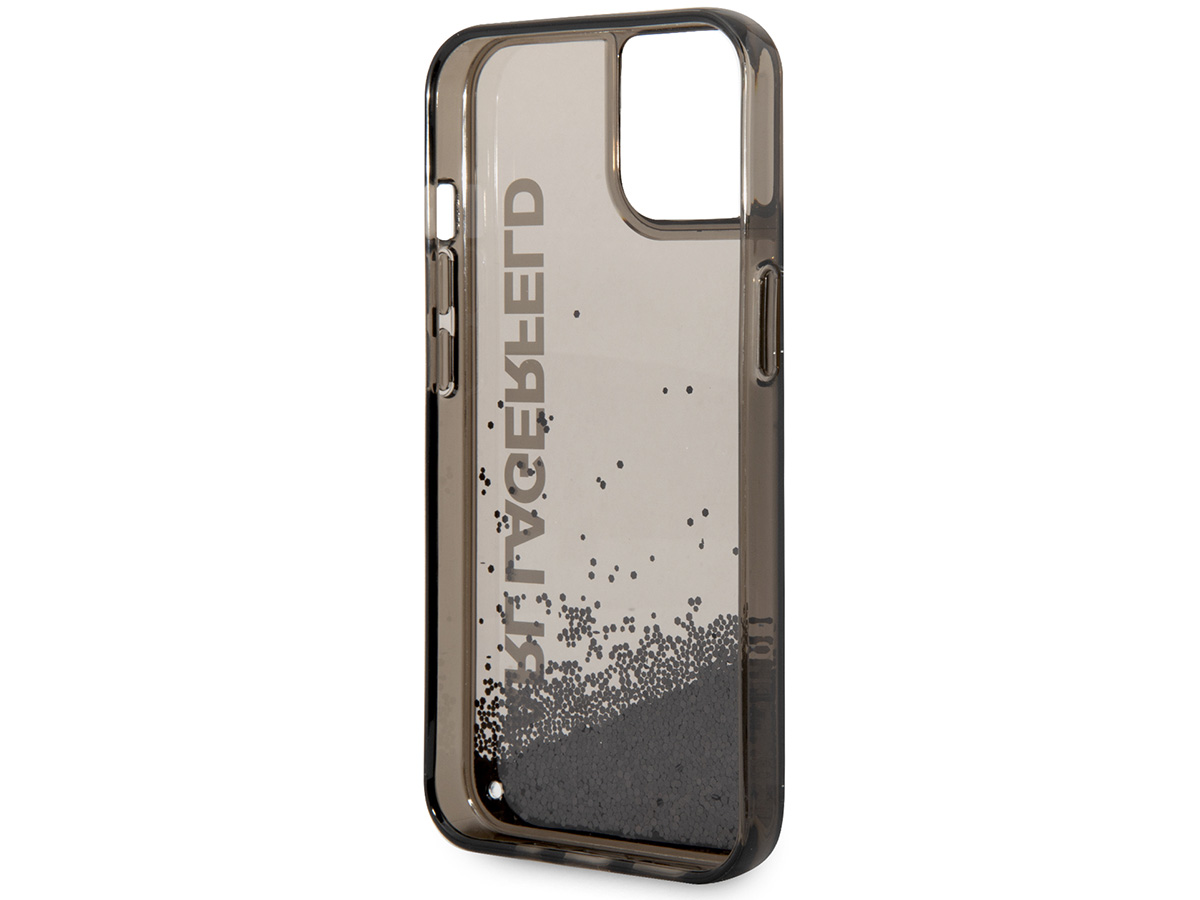 Karl Lagerfeld Liquid Glitter Case Zwart - iPhone 14 hoesje