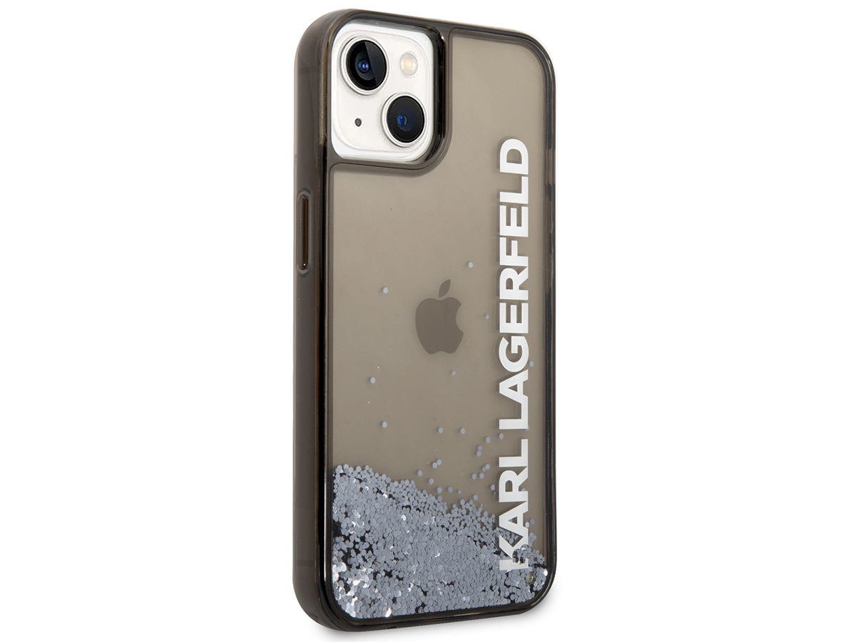 Karl Lagerfeld Liquid Glitter Case Zwart - iPhone 14 hoesje