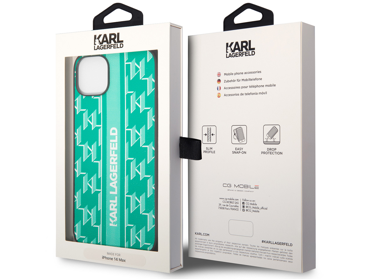 Karl Lagerfeld Monogram Case Groen - iPhone 14 hoesje