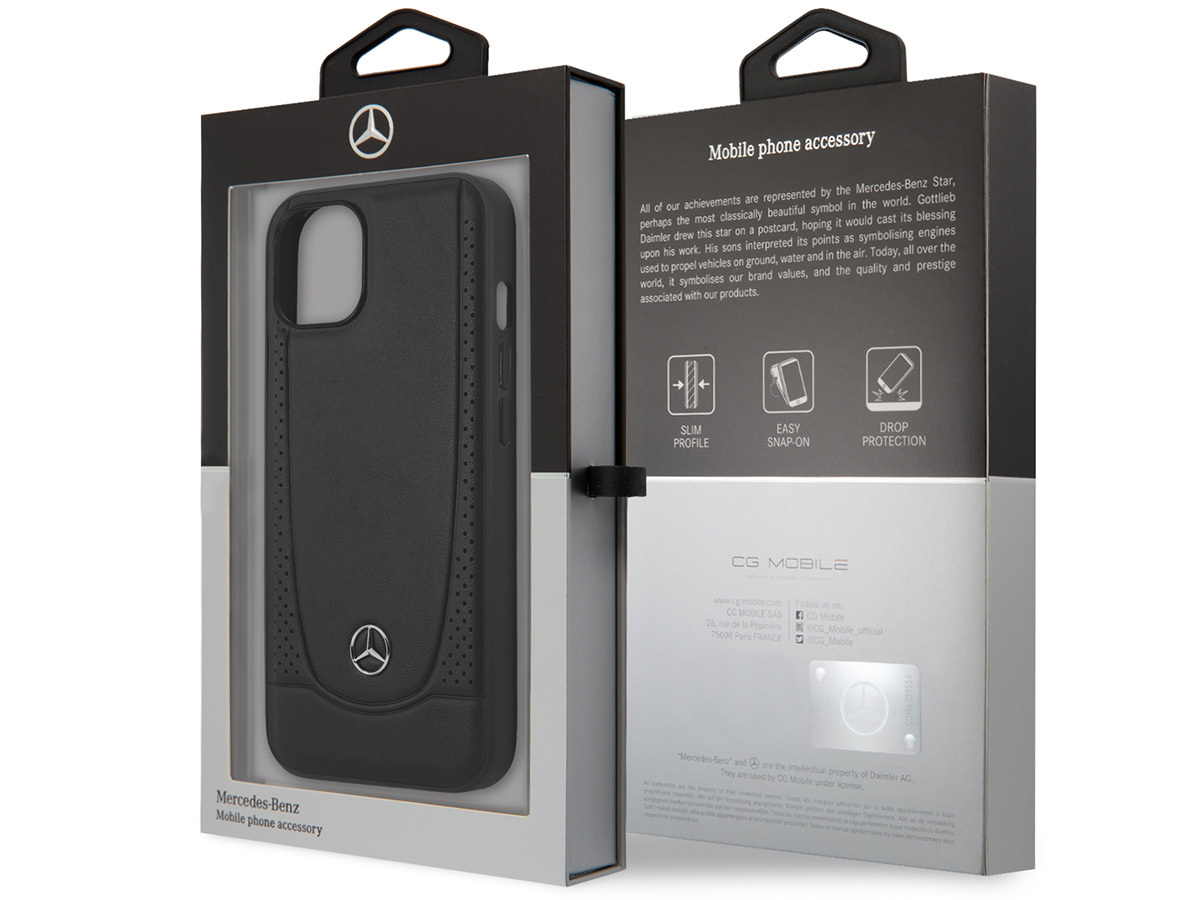 Mercedes-Benz Urban Leather Case Zwart - iPhone 14 hoesje