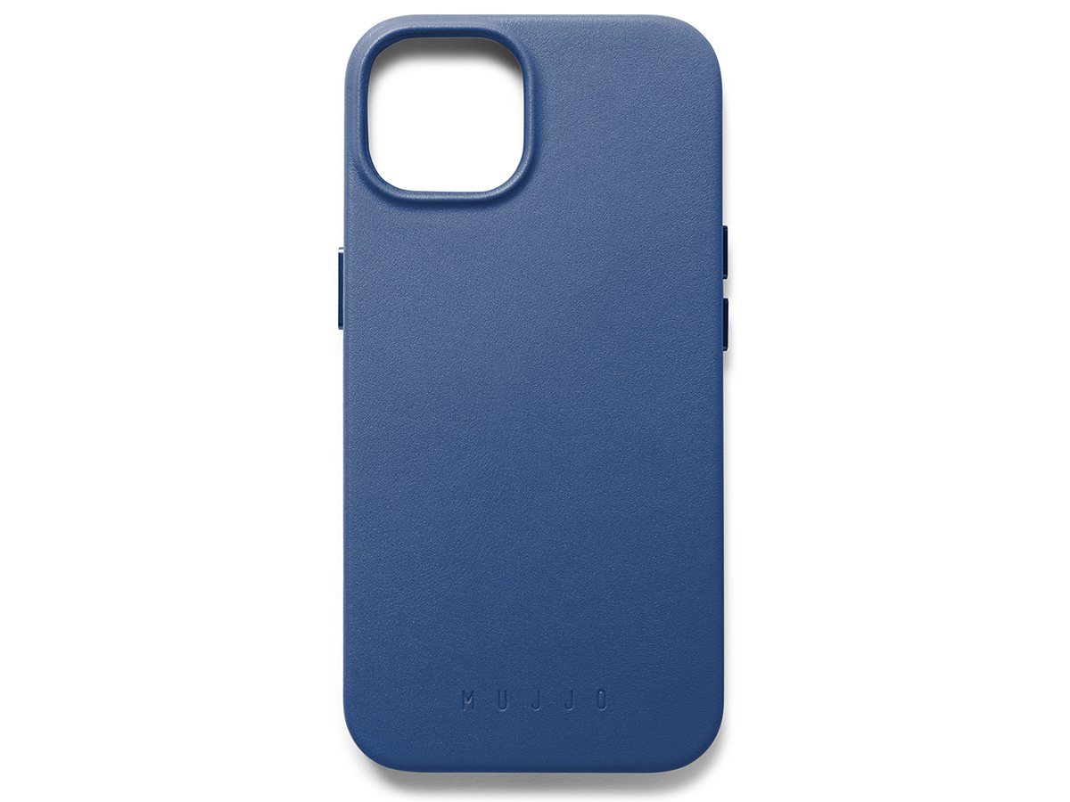 Mujjo Full Leather Case MagSafe Blue - iPhone 14/15 Hoesje Leer