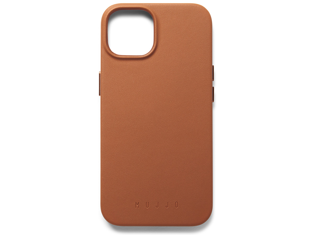 Mujjo Full Leather Case MagSafe Tan - iPhone 14/15 Hoesje Leer