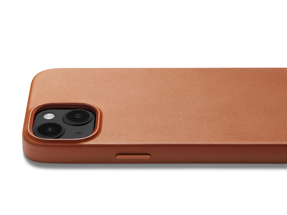 Mujjo Full Leather Case MagSafe Tan - iPhone 14/15 Hoesje Leer