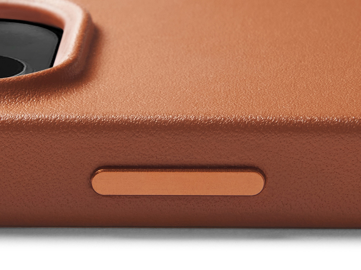 Mujjo Full Leather Case MagSafe Tan - iPhone 14/15 Hoesje Leer