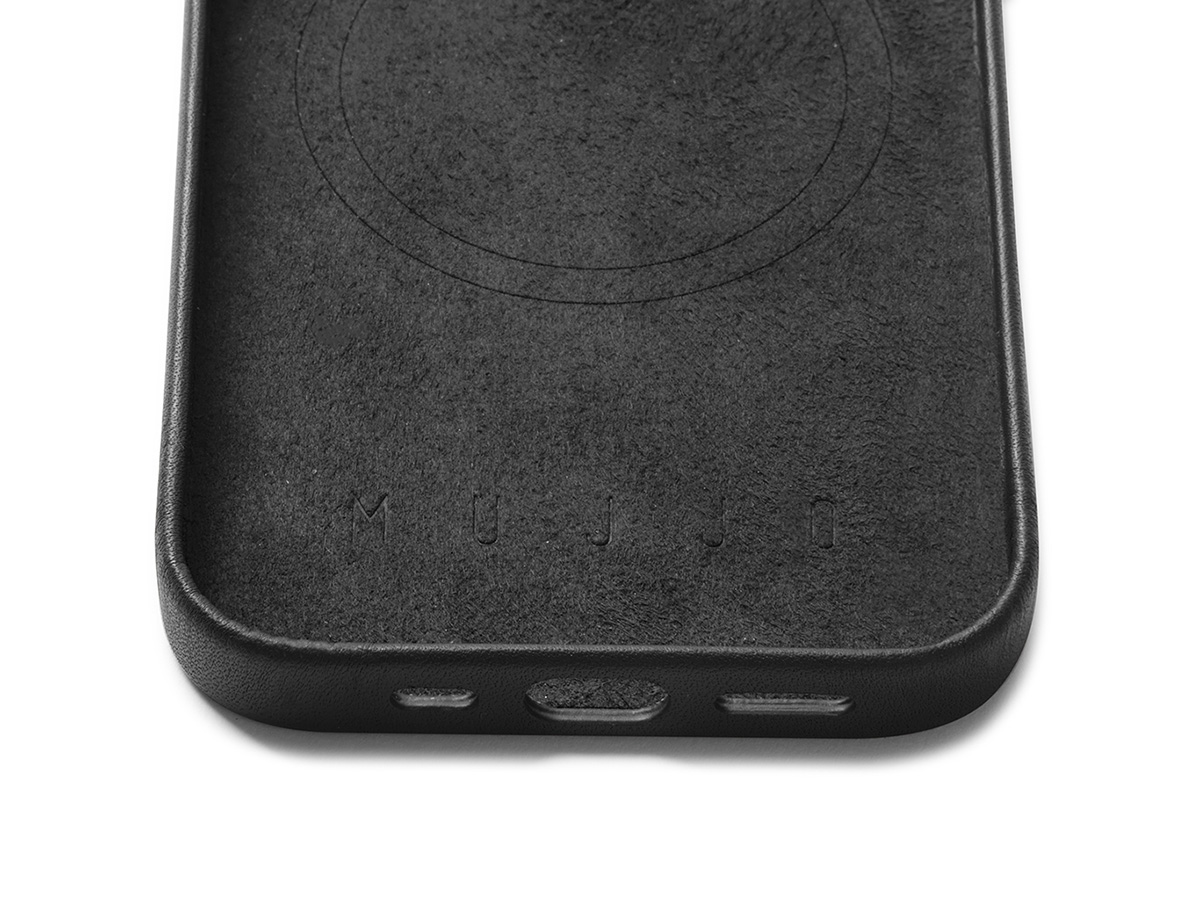 Mujjo Full Leather Case MagSafe Black - iPhone 14/15 Hoesje Leer