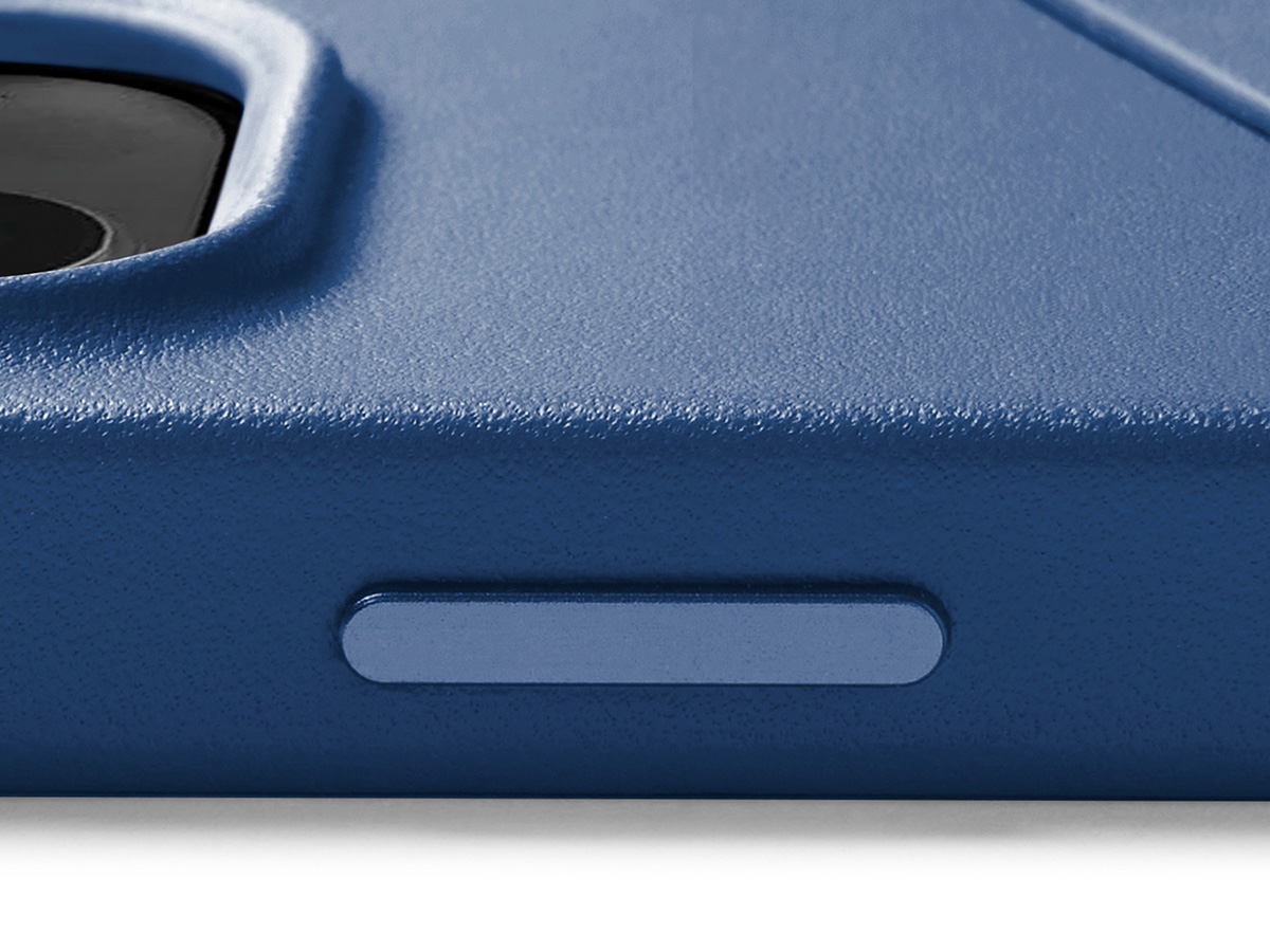 Mujjo Full Leather Wallet Case Blue - iPhone 14/15 Hoesje Leer