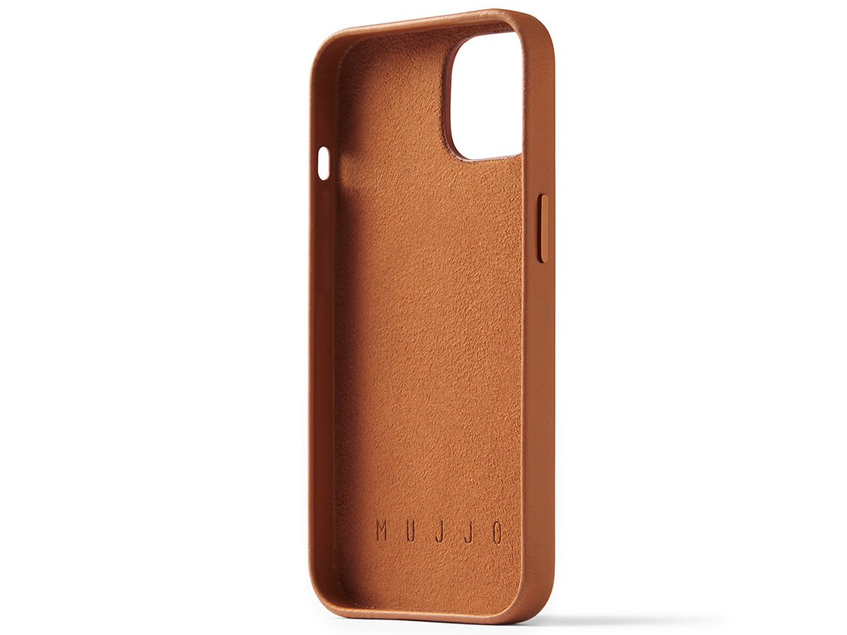 Mujjo Full Leather Wallet Case Tan - iPhone 14/15 Hoesje Leer