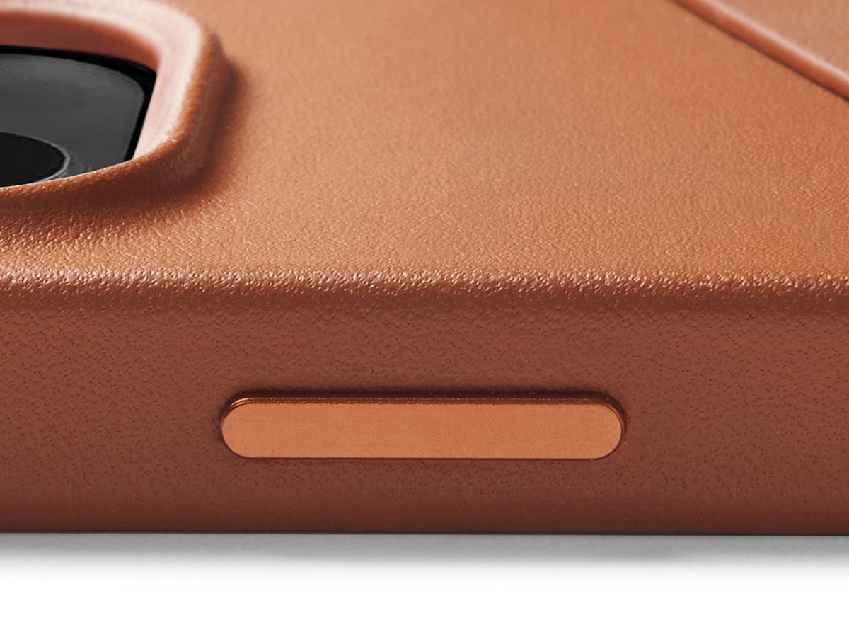 Mujjo Full Leather Wallet Case Tan - iPhone 14/15 Hoesje Leer