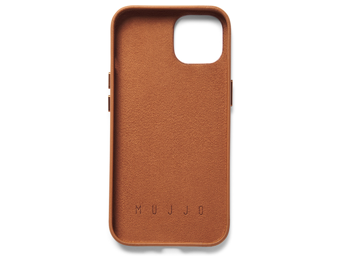 Mujjo Full Leather Wallet Case Tan - iPhone 14/15 Hoesje Leer