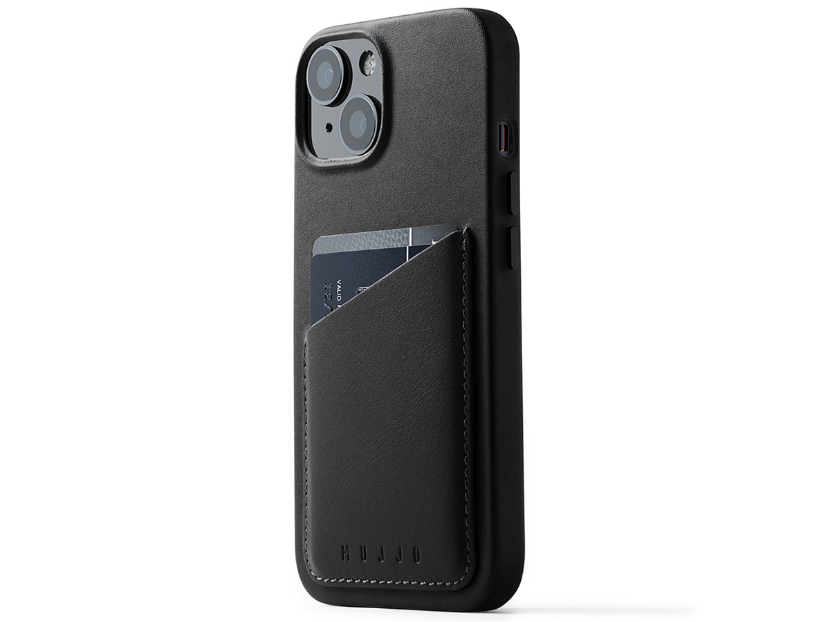 Mujjo Full Leather Wallet Case Black - iPhone 14/15 Hoesje Leer