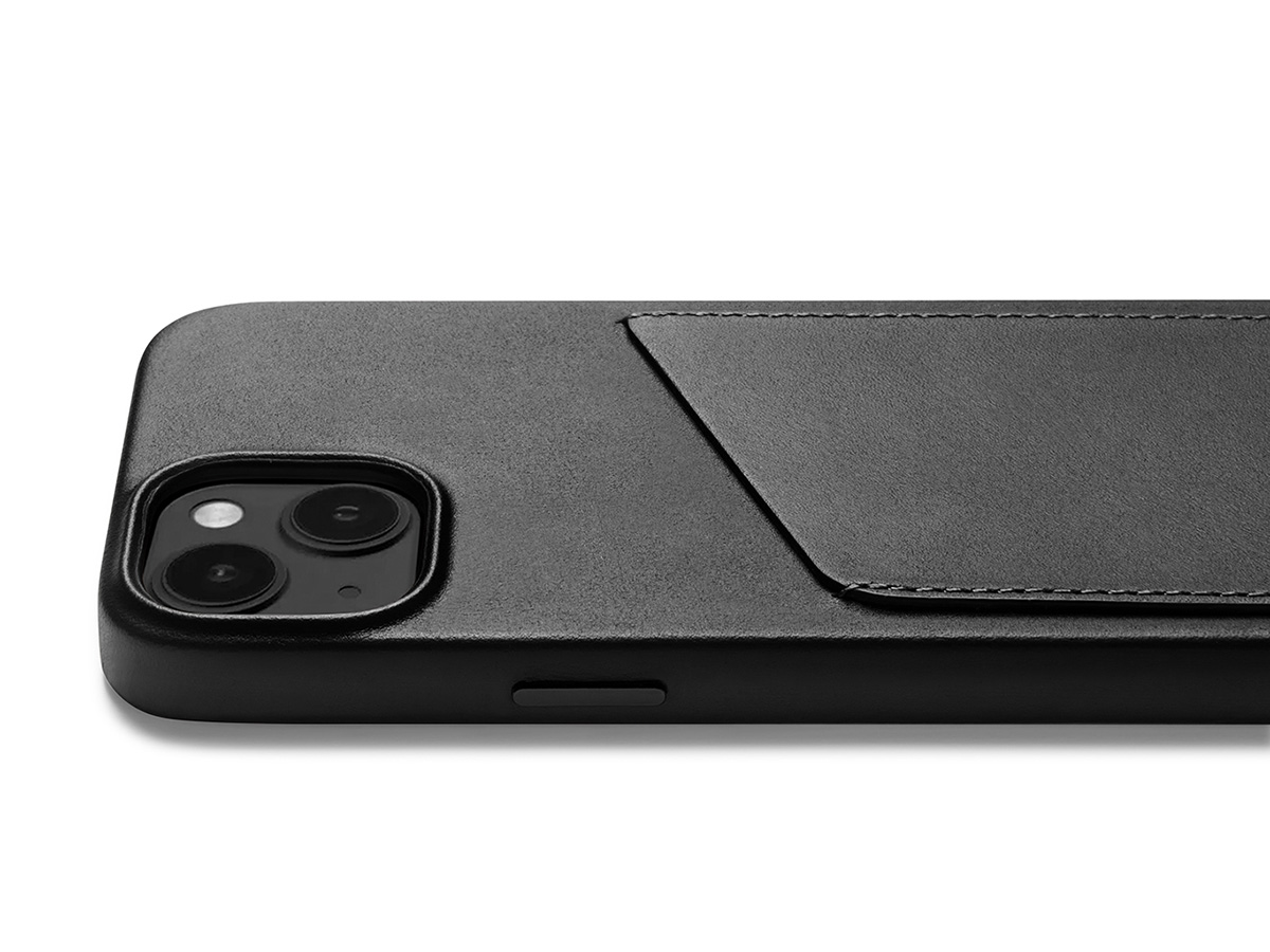 Mujjo Full Leather Wallet Case Black - iPhone 14/15 Hoesje Leer