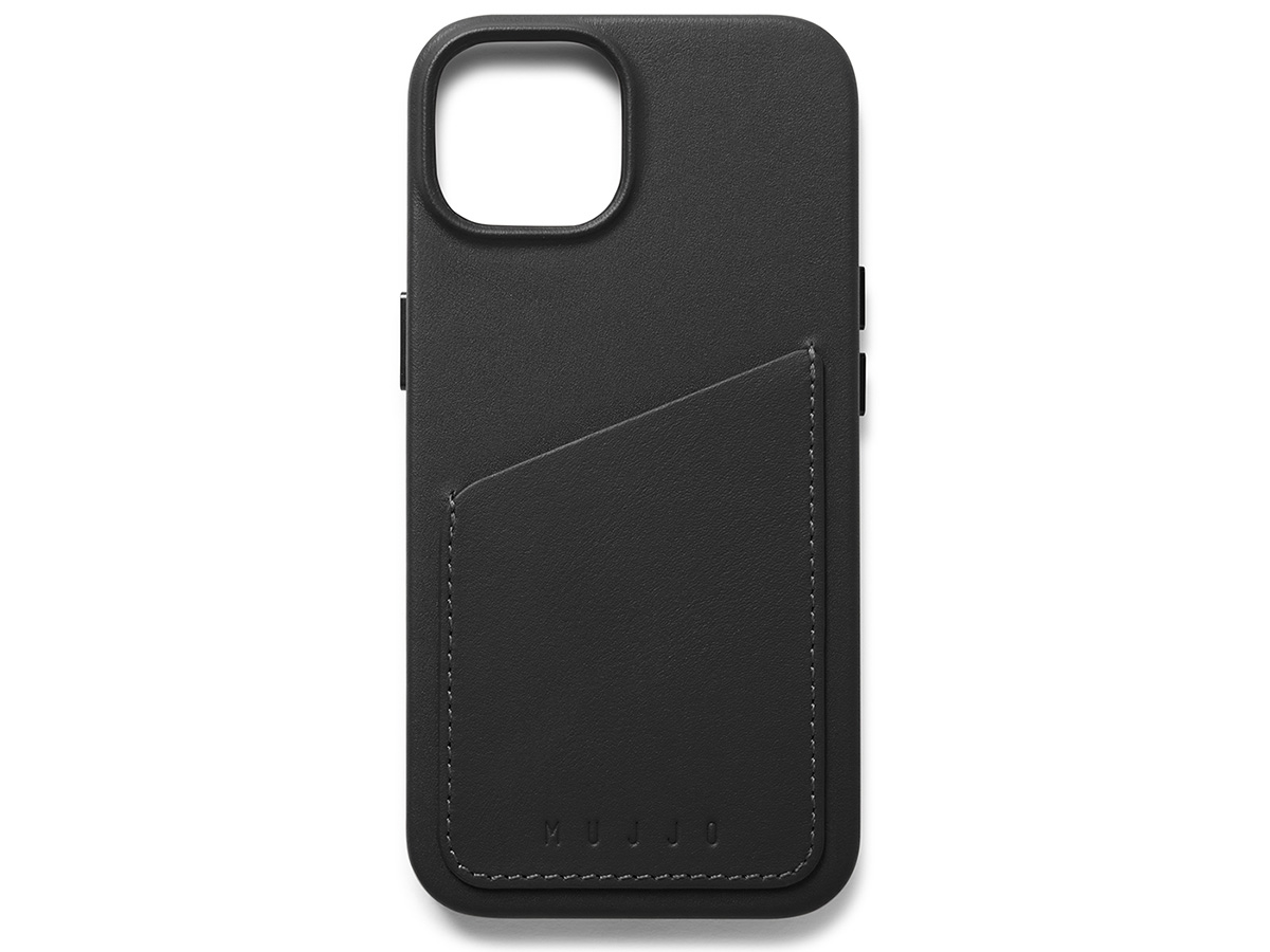 Mujjo Full Leather Wallet Case Black - iPhone 14/15 Hoesje Leer