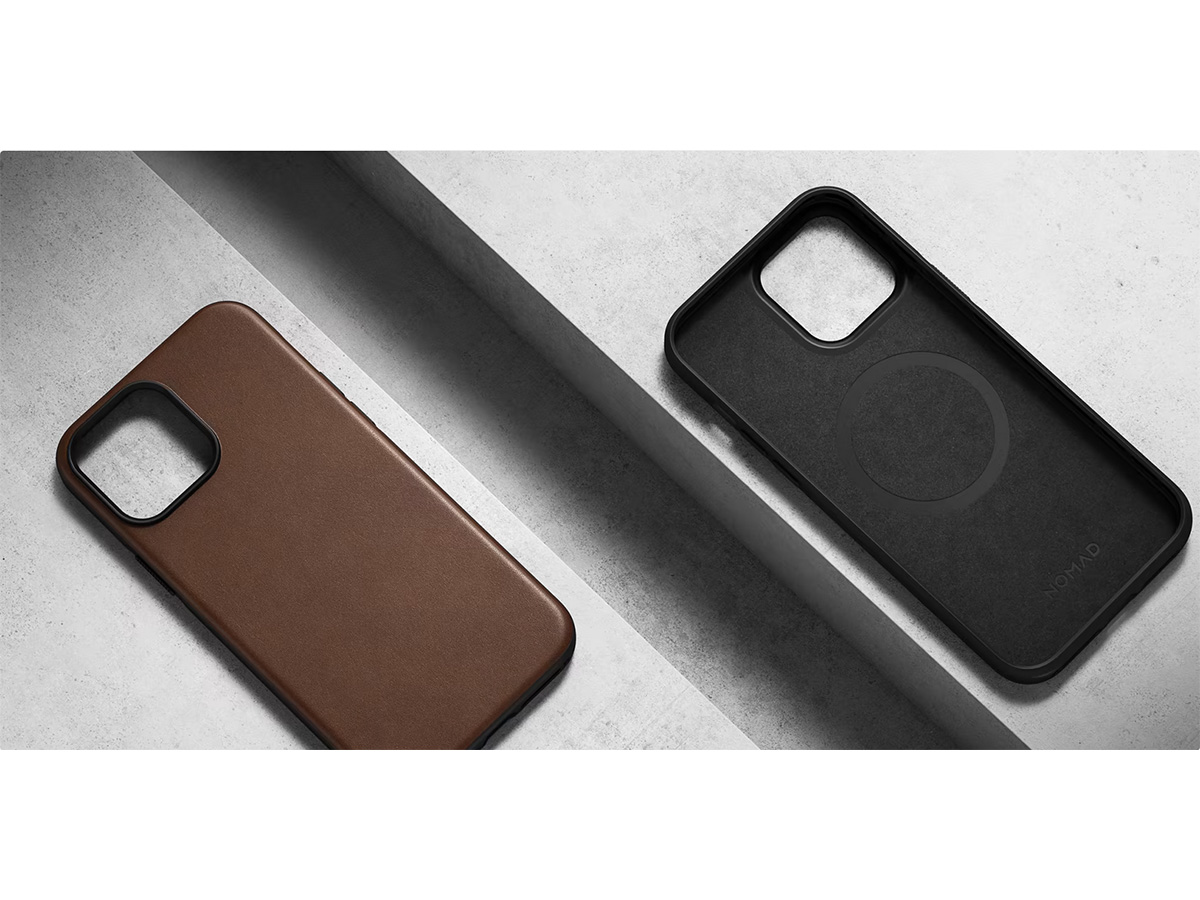 Nomad Modern Leather Case Bruin - iPhone 14 hoesje