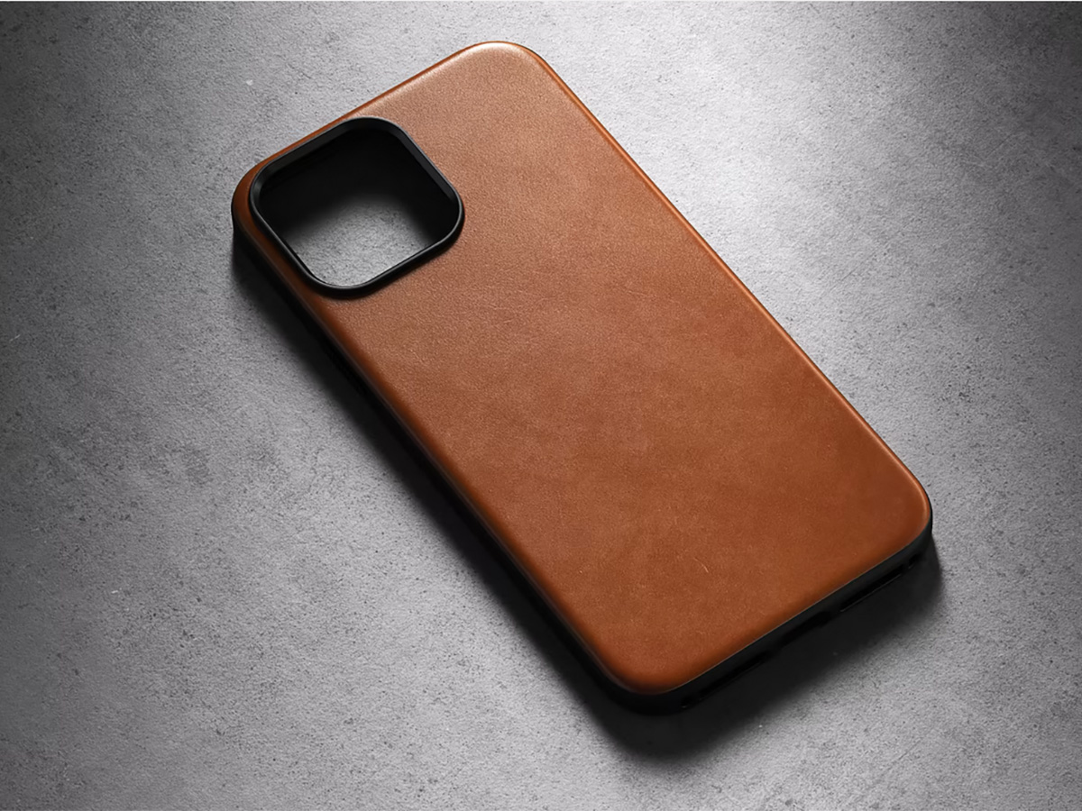 Nomad Modern Leather Case Cognac - iPhone 14 hoesje