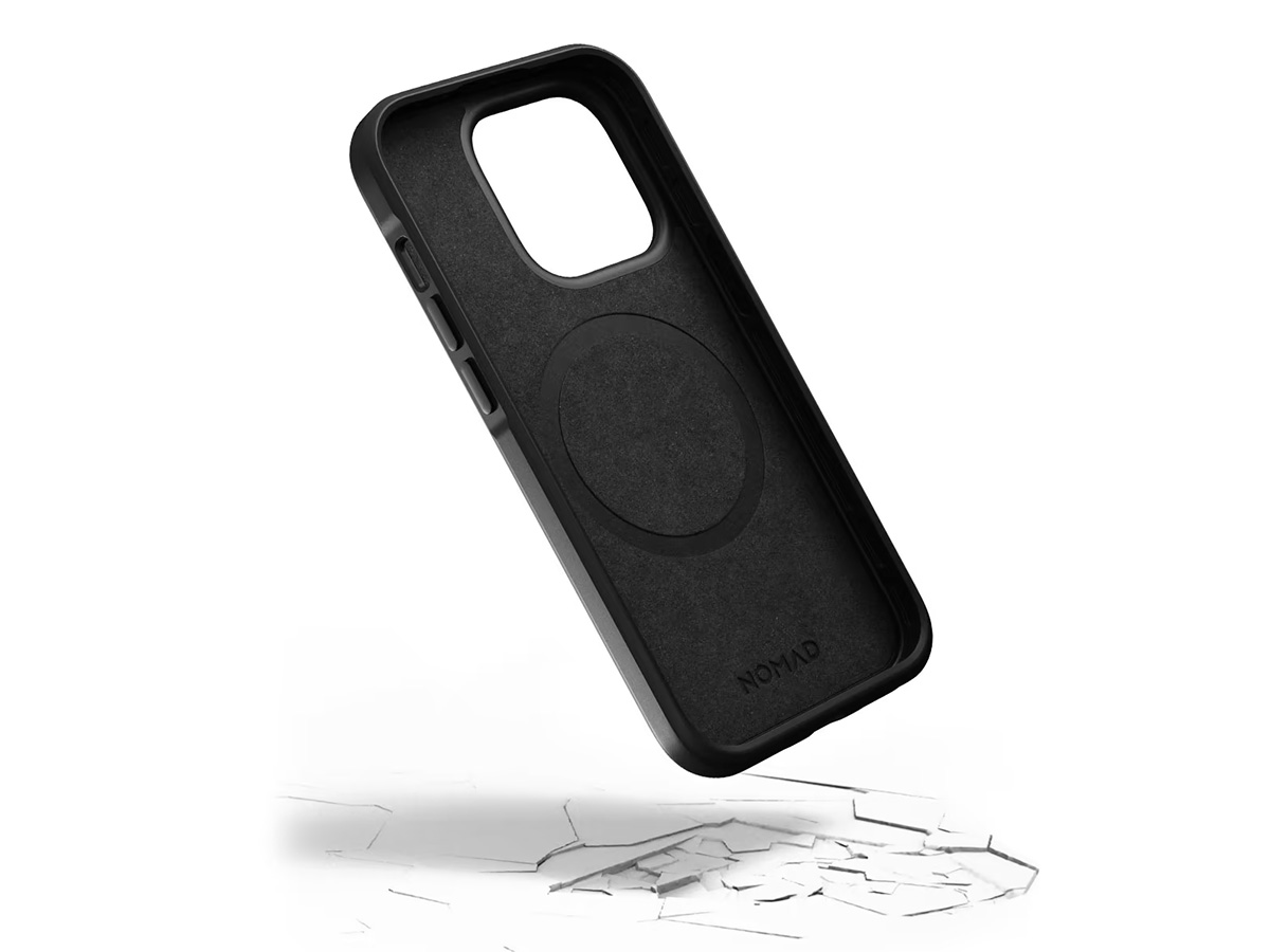 Nomad Modern Leather Case Zwart - iPhone 14 hoesje