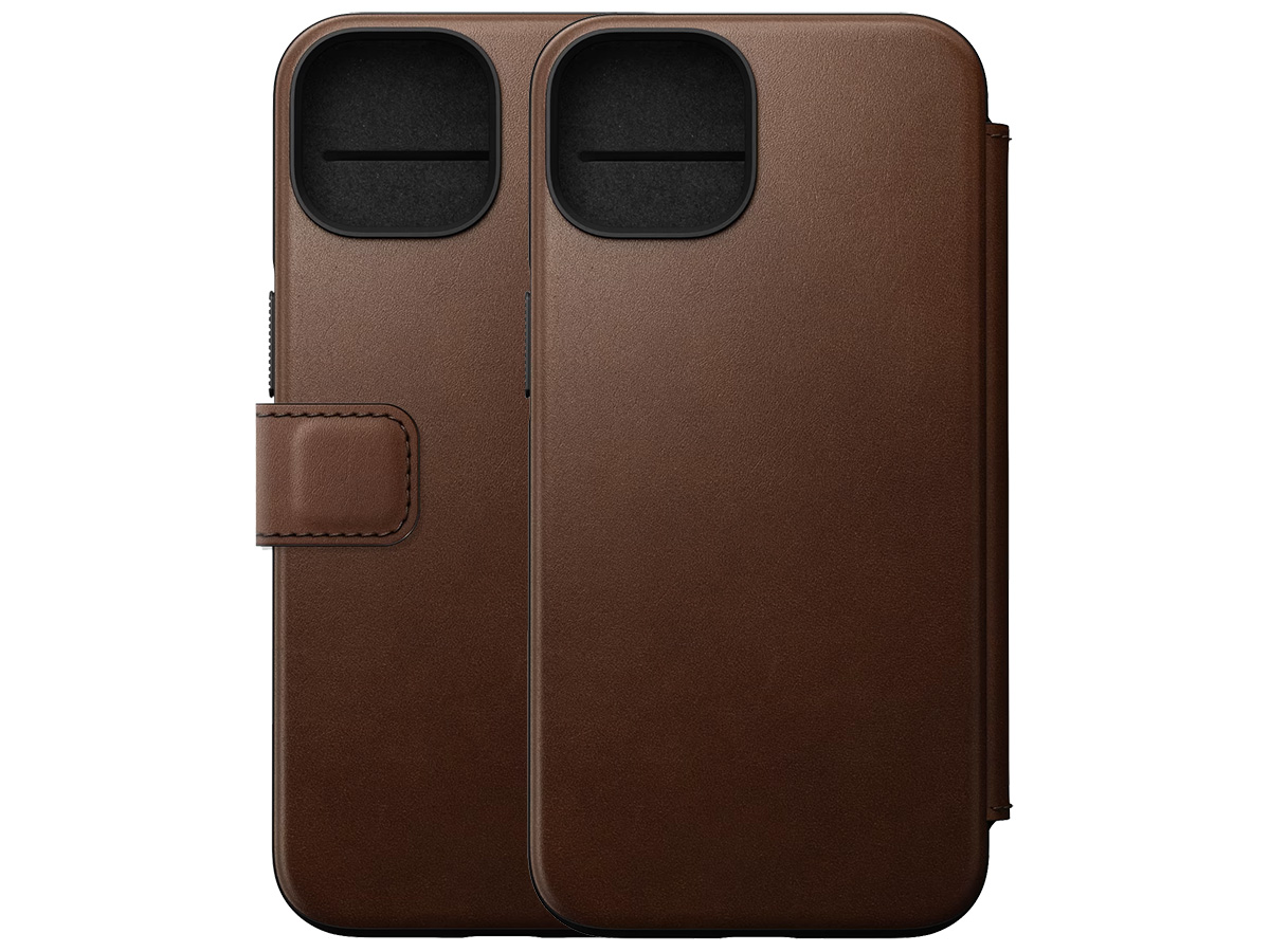 Nomad Modern Leather Folio Bruin - iPhone 14 hoesje