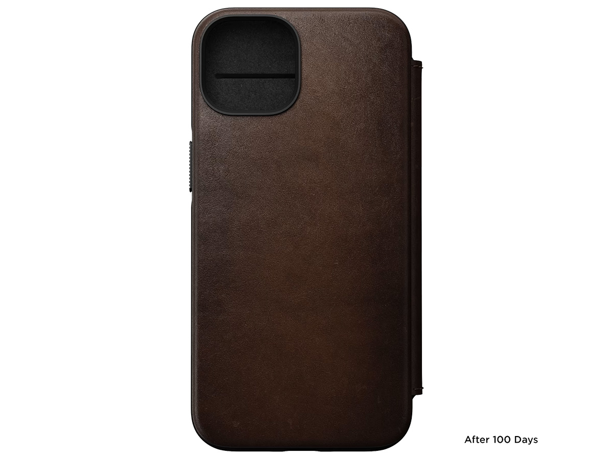 Nomad Modern Leather Folio Bruin - iPhone 14 hoesje