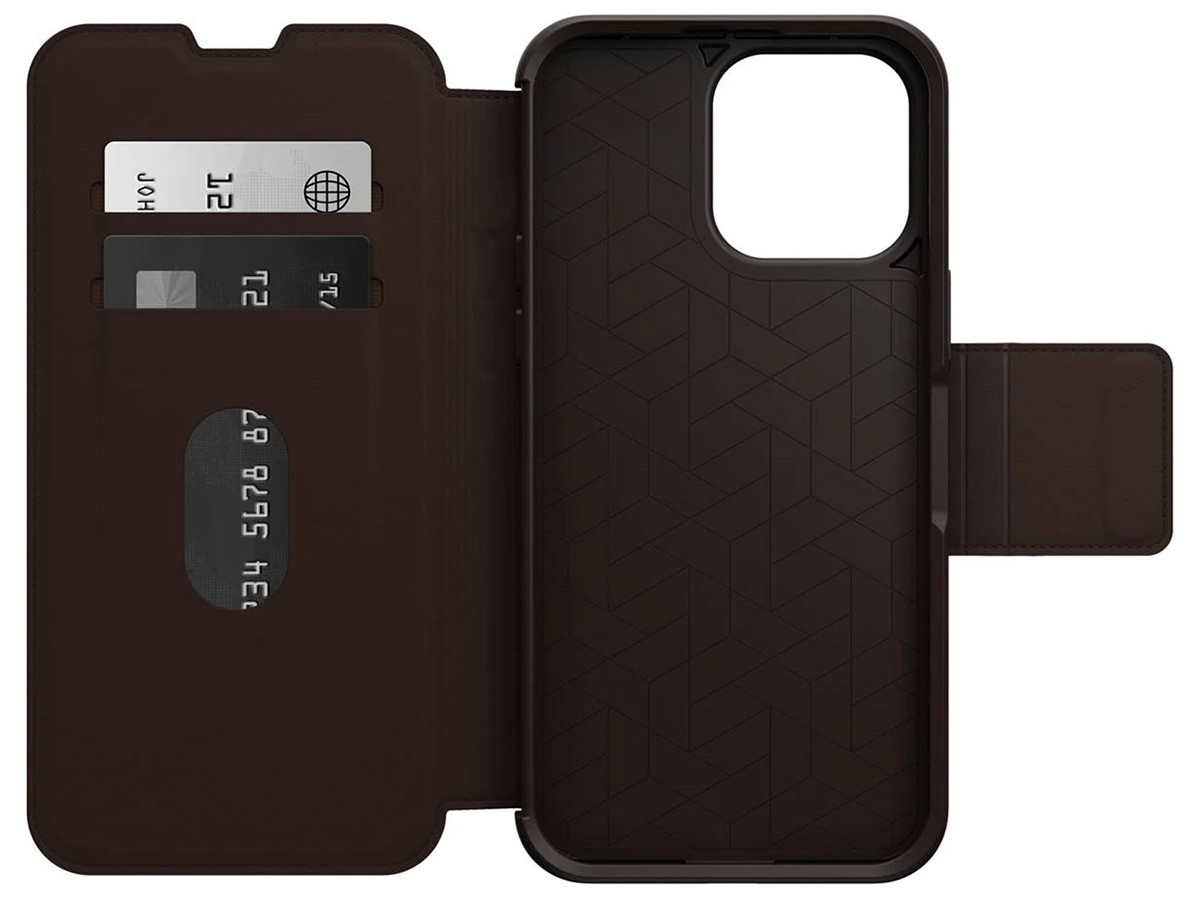 Otterbox Strada Leather Folio Bruin - iPhone 14 hoesje