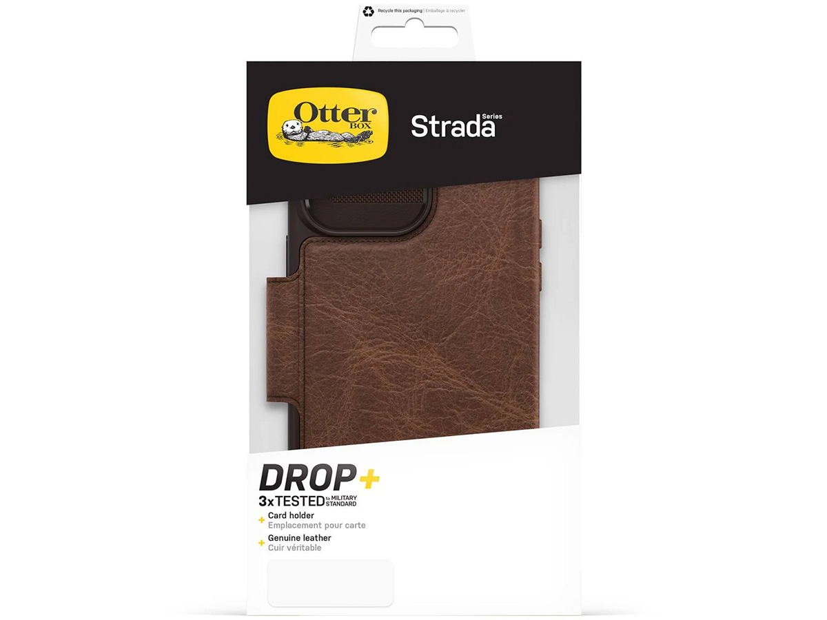 Otterbox Strada Leather Folio Bruin - iPhone 14 hoesje