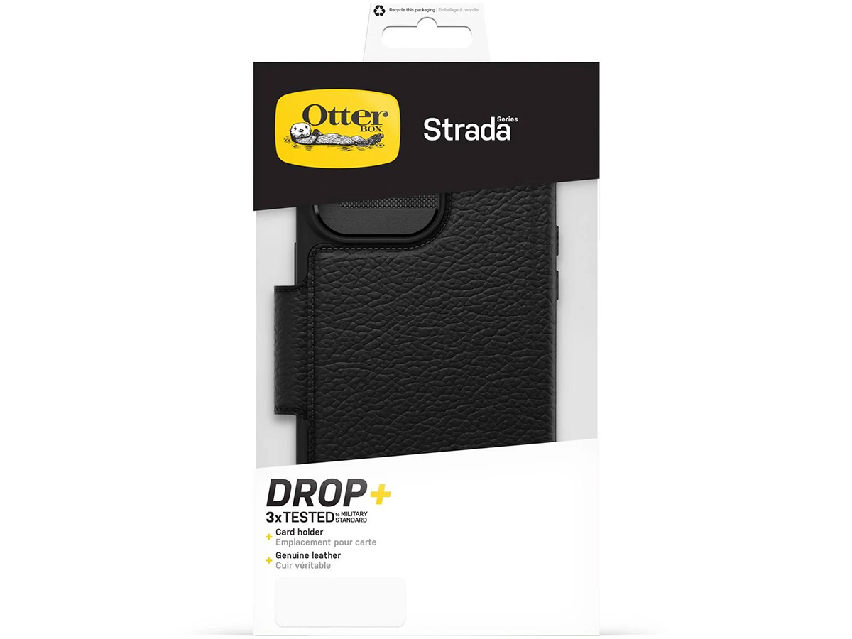 Otterbox Strada Leather Folio Zwart - iPhone 14 hoesje